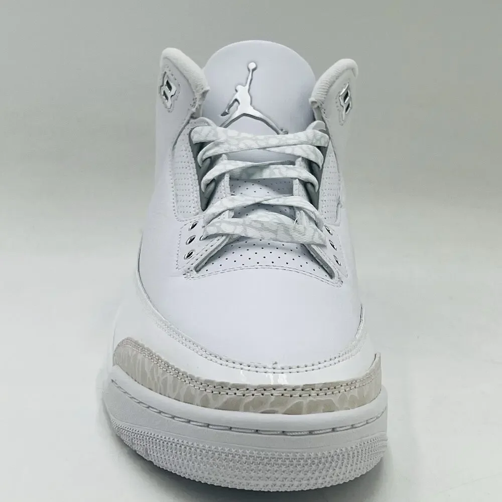 Nike Air Jordan 3 Retro White Silver Sneakers CT8532 111 Men Size 11 NEW